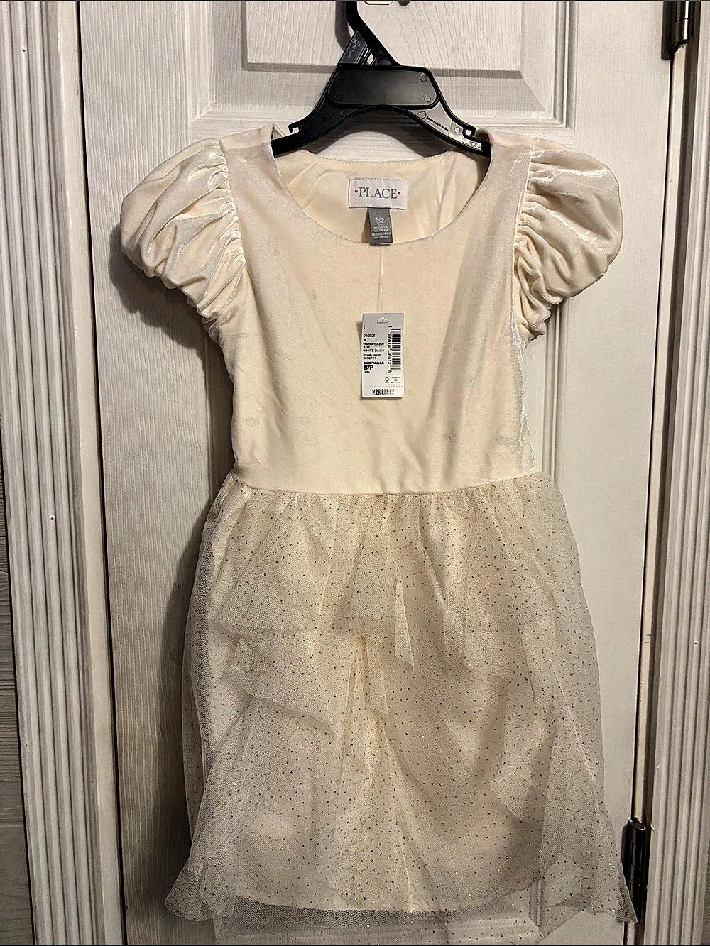 The Limited Mini Puff Sleeve Dress in Cream Size Small NWT
